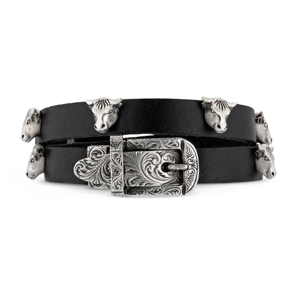 Gucci Anger Forest Double Wrap Leather Bracelet